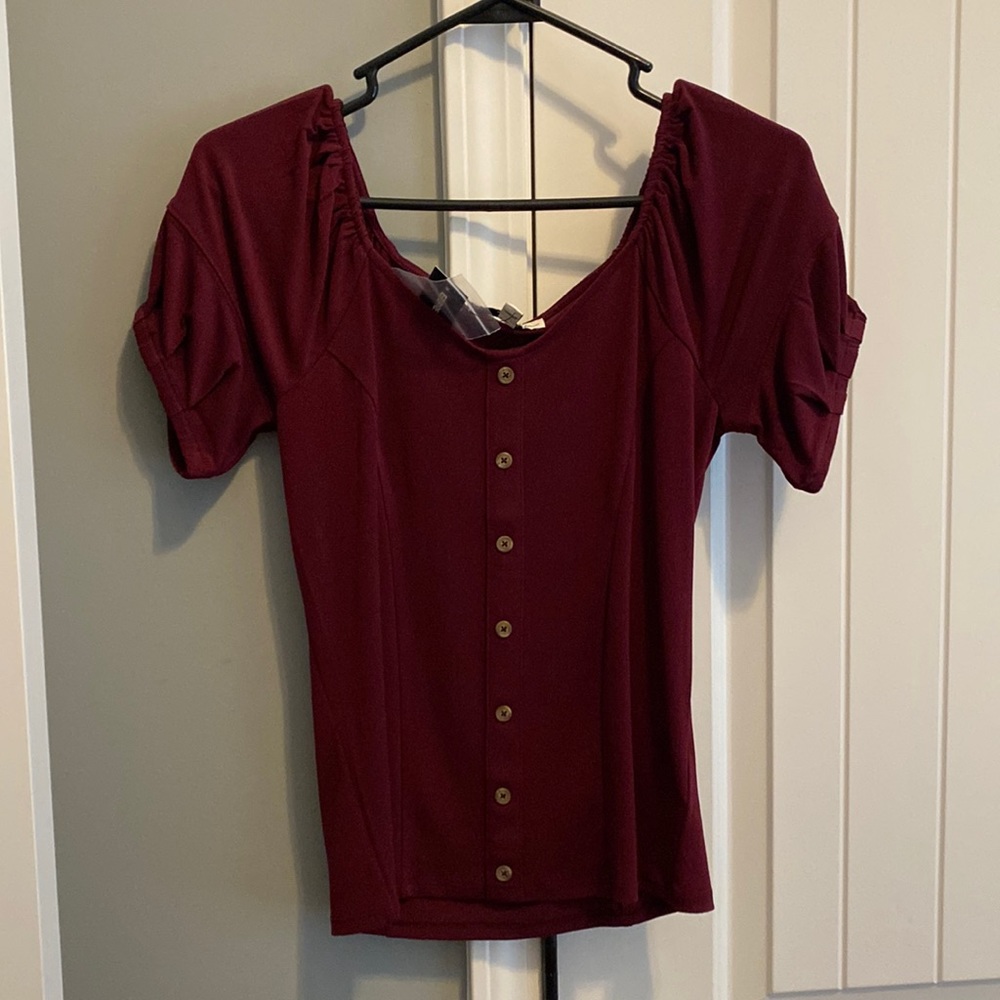 Small Express one eleven maroon top